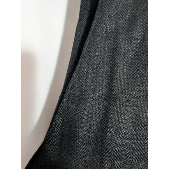 Vtg 80s Anne Klein Black Twill Sleeveless Button Up Midi Pencil Dress Size 12 Q1 - Picture 5 of 7